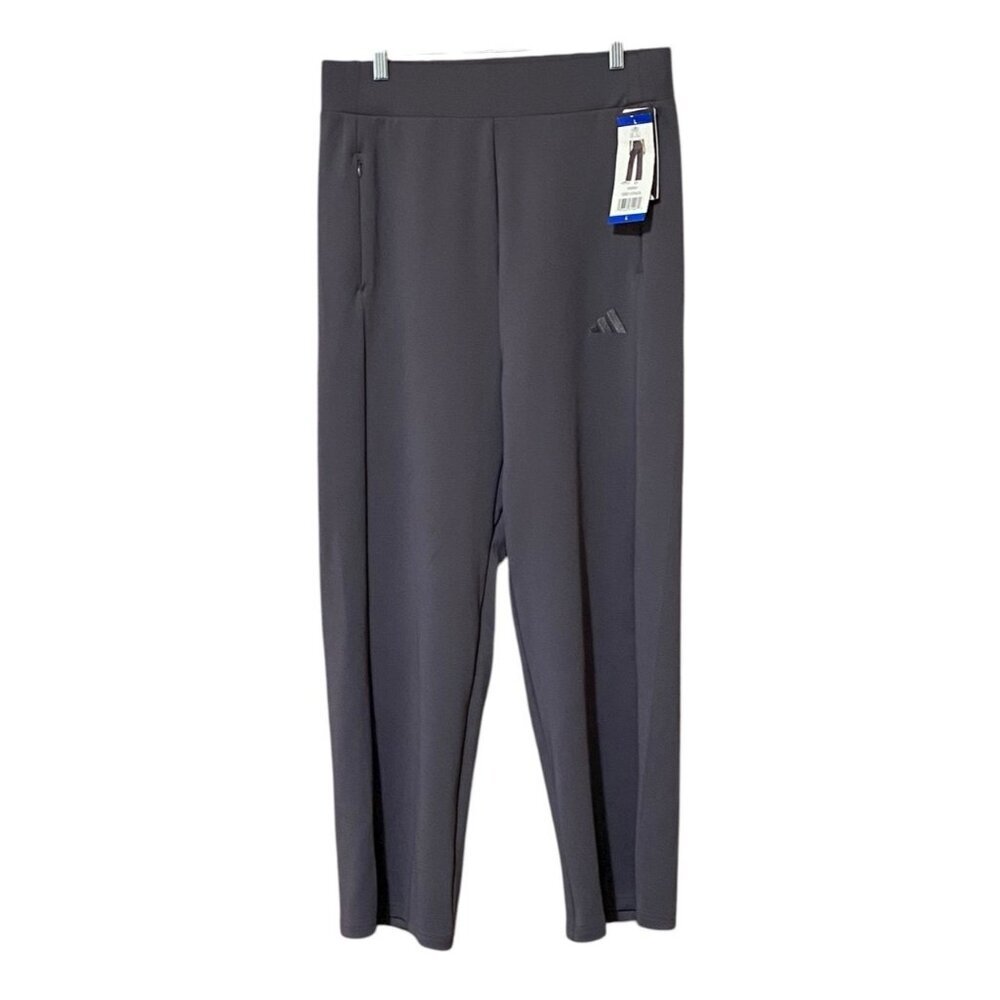 adidas Originals Wide Leg Cropped Pants L NWT Grey Strata Sporty Lounge Travel
